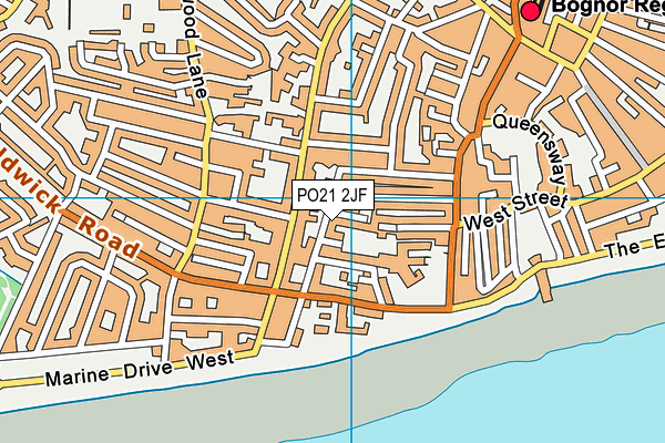 PO21 2JF map - OS VectorMap District (Ordnance Survey)