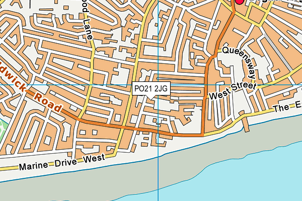 PO21 2JG map - OS VectorMap District (Ordnance Survey)