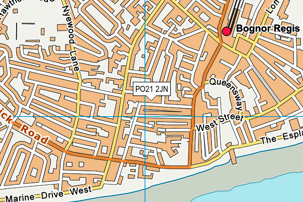 PO21 2JN map - OS VectorMap District (Ordnance Survey)