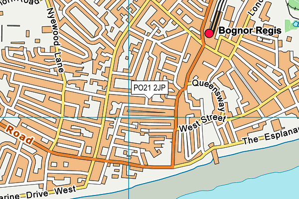 PO21 2JP map - OS VectorMap District (Ordnance Survey)