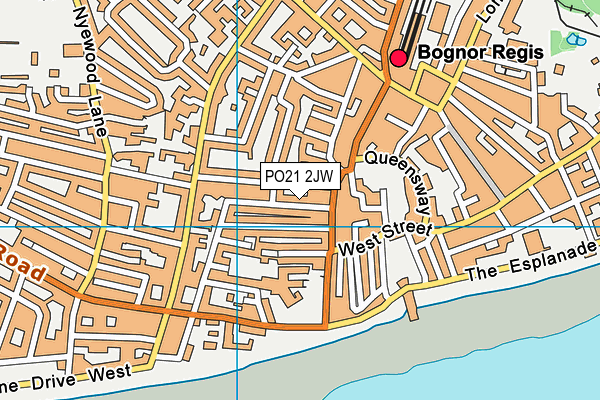 PO21 2JW map - OS VectorMap District (Ordnance Survey)