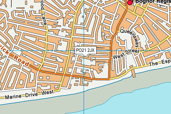 PO21 2JX map - OS VectorMap District (Ordnance Survey)