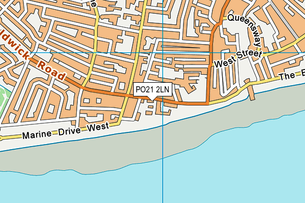 PO21 2LN map - OS VectorMap District (Ordnance Survey)