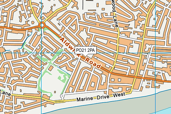 PO21 2PA map - OS VectorMap District (Ordnance Survey)
