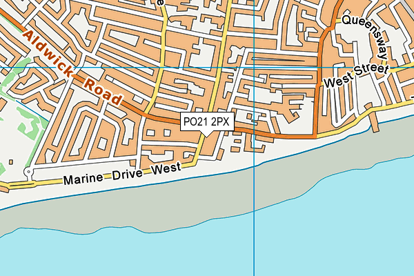PO21 2PX map - OS VectorMap District (Ordnance Survey)