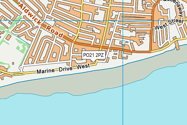 PO21 2PZ map - OS VectorMap District (Ordnance Survey)