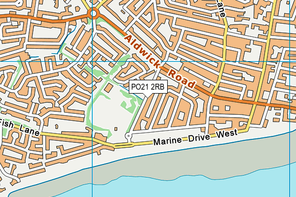 PO21 2RB map - OS VectorMap District (Ordnance Survey)