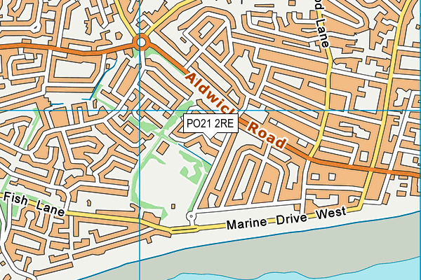 PO21 2RE map - OS VectorMap District (Ordnance Survey)