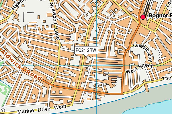 PO21 2RW map - OS VectorMap District (Ordnance Survey)