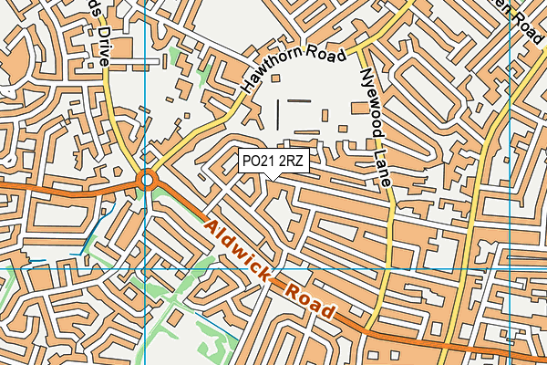 PO21 2RZ map - OS VectorMap District (Ordnance Survey)