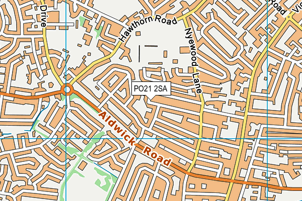 PO21 2SA map - OS VectorMap District (Ordnance Survey)