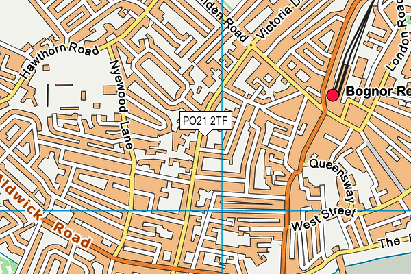 PO21 2TF map - OS VectorMap District (Ordnance Survey)