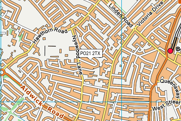 PO21 2TX map - OS VectorMap District (Ordnance Survey)