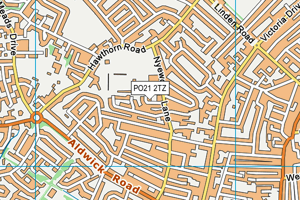 PO21 2TZ map - OS VectorMap District (Ordnance Survey)