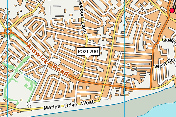 PO21 2UG map - OS VectorMap District (Ordnance Survey)