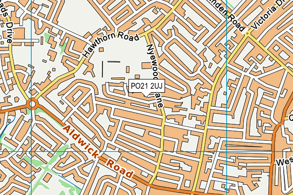 PO21 2UJ map - OS VectorMap District (Ordnance Survey)