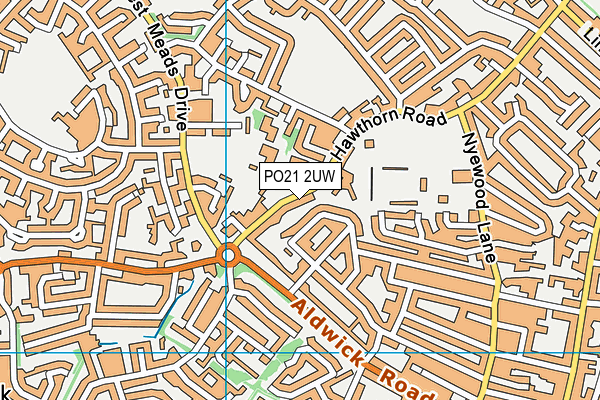 PO21 2UW map - OS VectorMap District (Ordnance Survey)