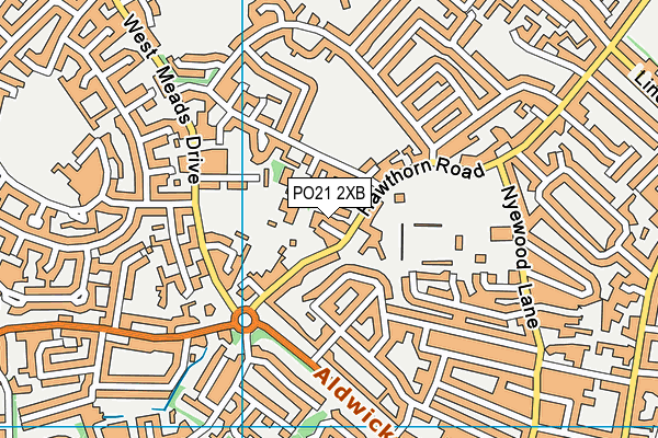 PO21 2XB map - OS VectorMap District (Ordnance Survey)