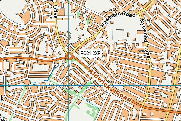 PO21 2XP map - OS VectorMap District (Ordnance Survey)