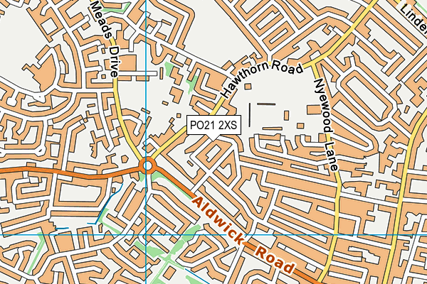 PO21 2XS map - OS VectorMap District (Ordnance Survey)