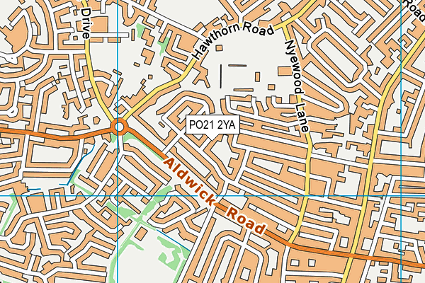 PO21 2YA map - OS VectorMap District (Ordnance Survey)