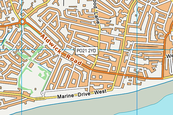 PO21 2YD map - OS VectorMap District (Ordnance Survey)
