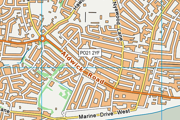 PO21 2YF map - OS VectorMap District (Ordnance Survey)