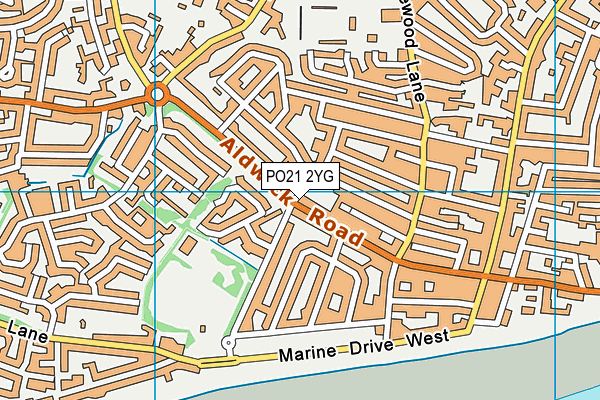 PO21 2YG map - OS VectorMap District (Ordnance Survey)