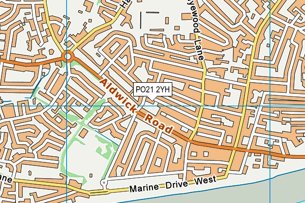 PO21 2YH map - OS VectorMap District (Ordnance Survey)