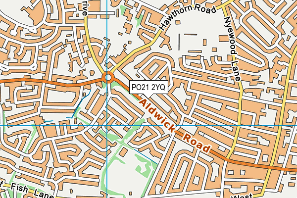 PO21 2YQ map - OS VectorMap District (Ordnance Survey)