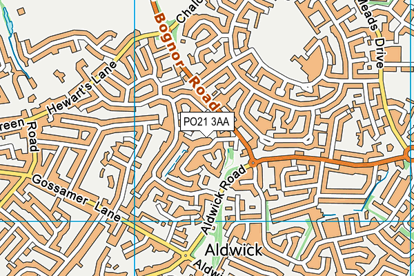 PO21 3AA map - OS VectorMap District (Ordnance Survey)