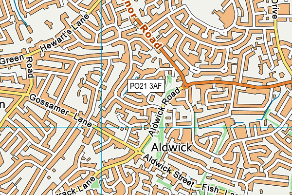 PO21 3AF map - OS VectorMap District (Ordnance Survey)