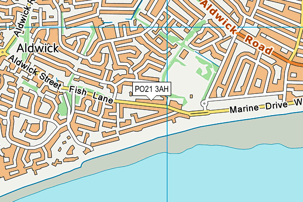 PO21 3AH map - OS VectorMap District (Ordnance Survey)