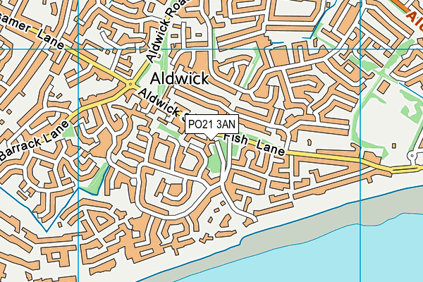 PO21 3AN map - OS VectorMap District (Ordnance Survey)