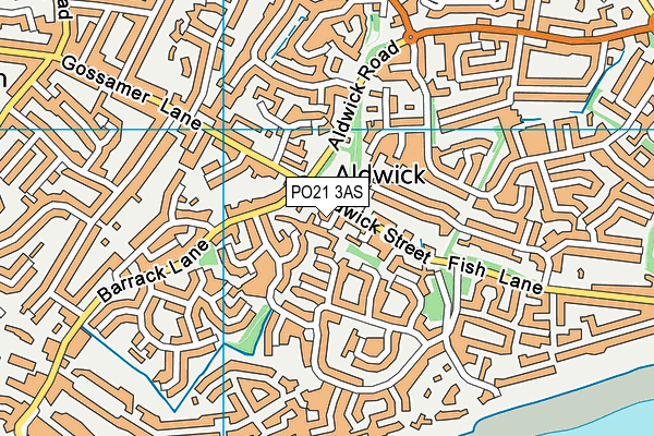 PO21 3AS map - OS VectorMap District (Ordnance Survey)