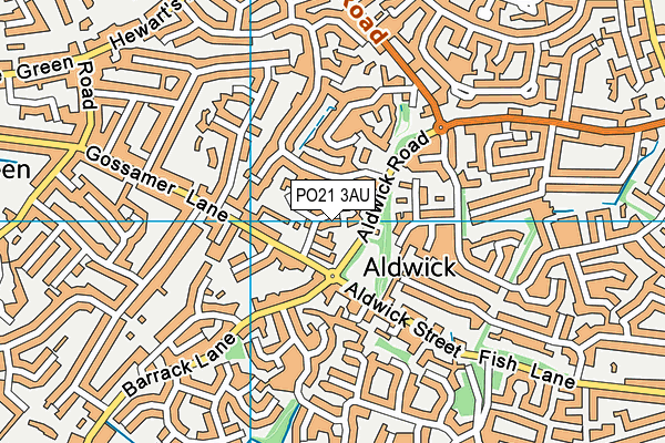 PO21 3AU map - OS VectorMap District (Ordnance Survey)