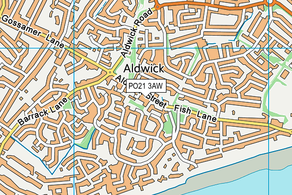 PO21 3AW map - OS VectorMap District (Ordnance Survey)