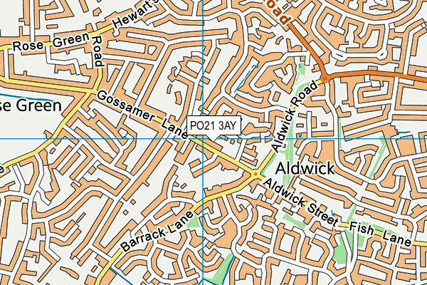 PO21 3AY map - OS VectorMap District (Ordnance Survey)