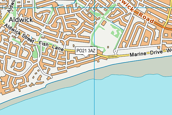 PO21 3AZ map - OS VectorMap District (Ordnance Survey)