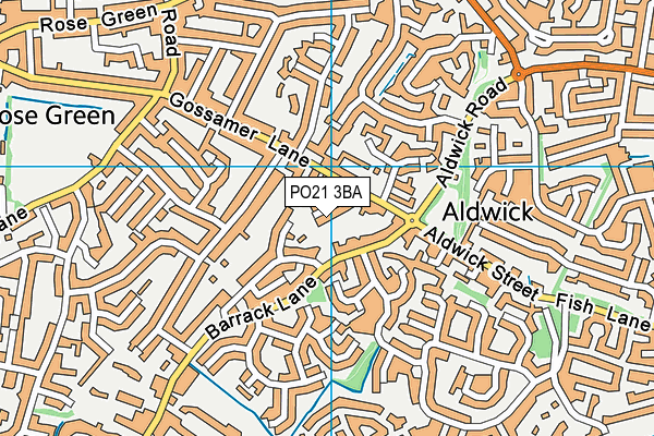 PO21 3BA map - OS VectorMap District (Ordnance Survey)