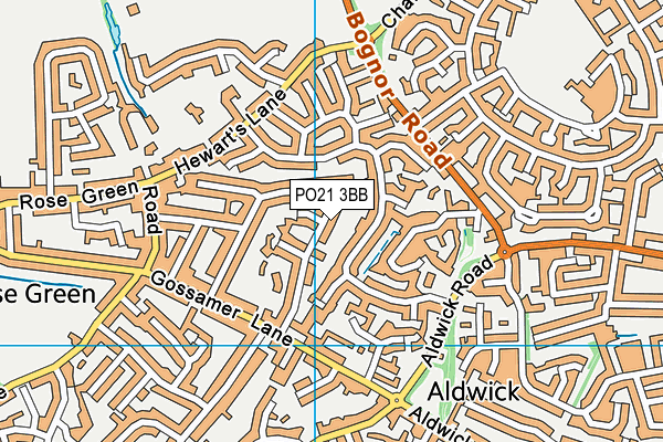 PO21 3BB map - OS VectorMap District (Ordnance Survey)