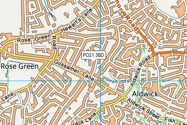 PO21 3BD map - OS VectorMap District (Ordnance Survey)