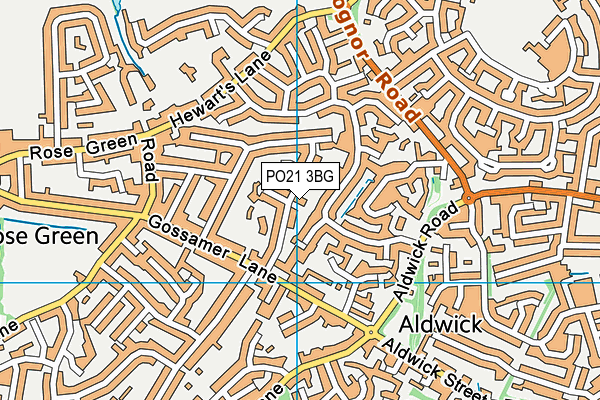 PO21 3BG map - OS VectorMap District (Ordnance Survey)