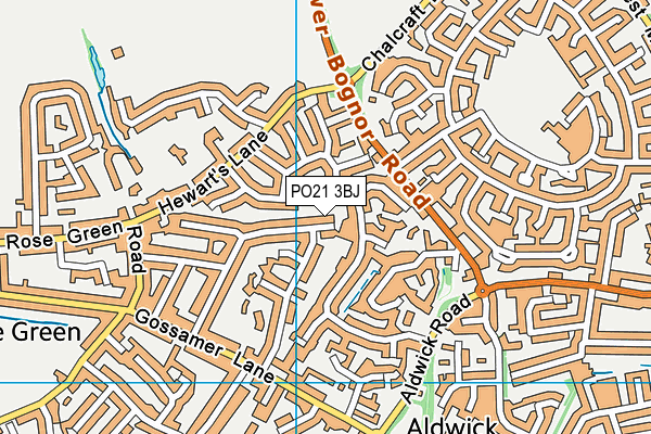 PO21 3BJ map - OS VectorMap District (Ordnance Survey)