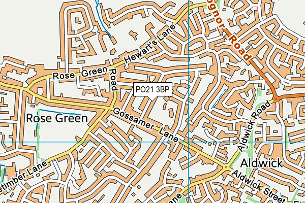 PO21 3BP map - OS VectorMap District (Ordnance Survey)