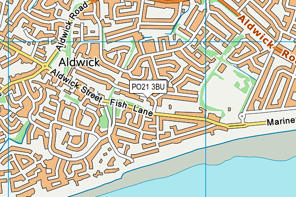 PO21 3BU map - OS VectorMap District (Ordnance Survey)