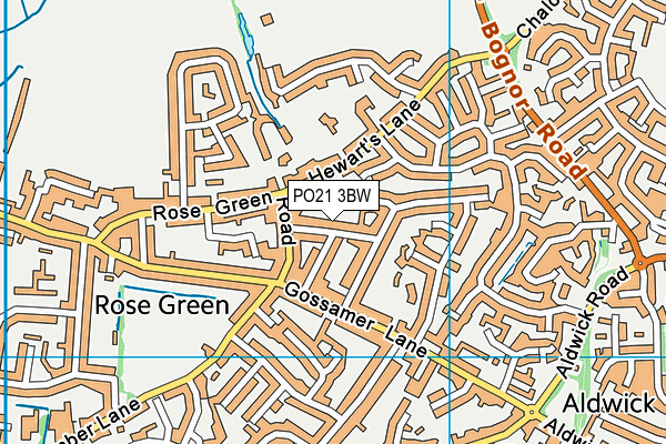 PO21 3BW map - OS VectorMap District (Ordnance Survey)