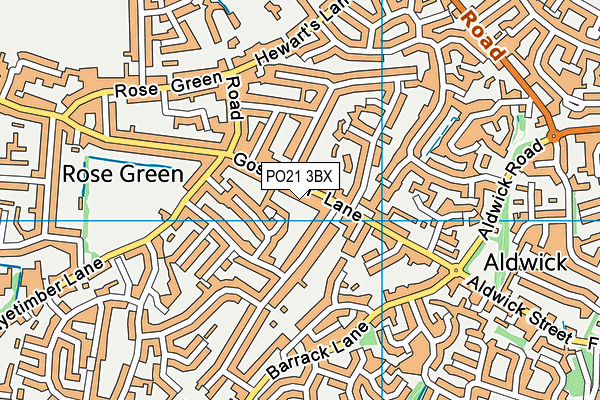 PO21 3BX map - OS VectorMap District (Ordnance Survey)