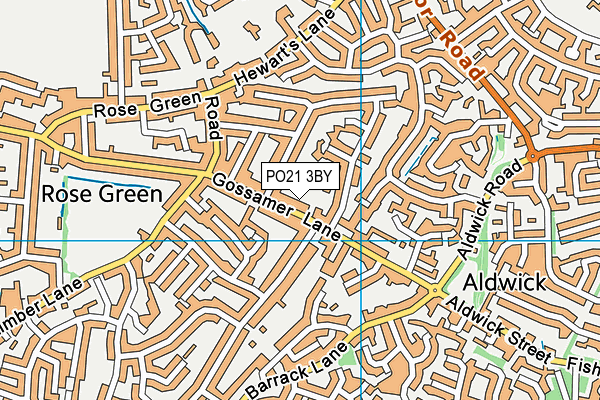 PO21 3BY map - OS VectorMap District (Ordnance Survey)