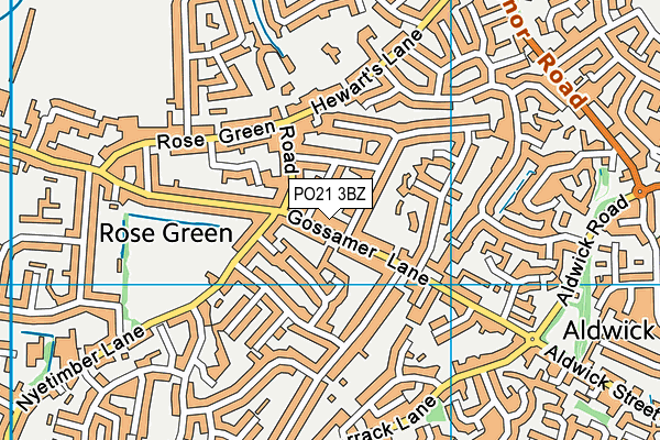 PO21 3BZ map - OS VectorMap District (Ordnance Survey)